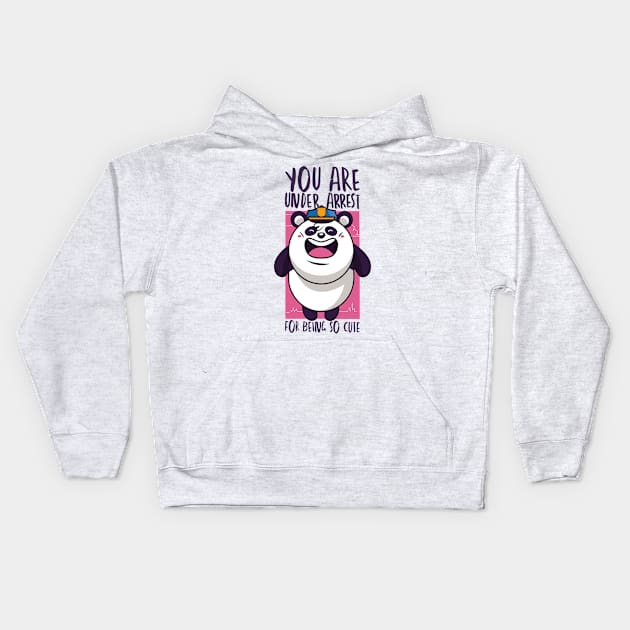 Panda Police Kids Hoodie by timegraf